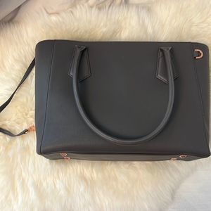 Dagne Dover Signature Classic Coated Canvas Tote Graphite